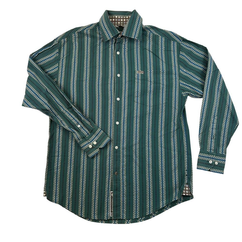 Vintage Enyce Shirt Mens Large Striped Button Up Hip Hop Retro 90s Logo Style